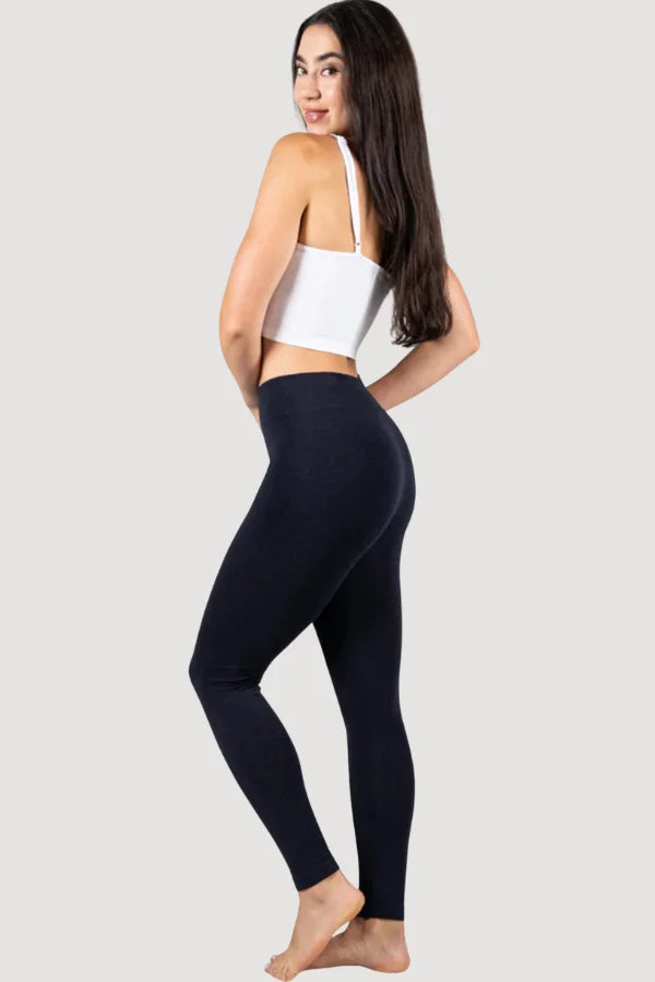 C'est Moi Bamboo Fleece Lined Leggings in the colour black