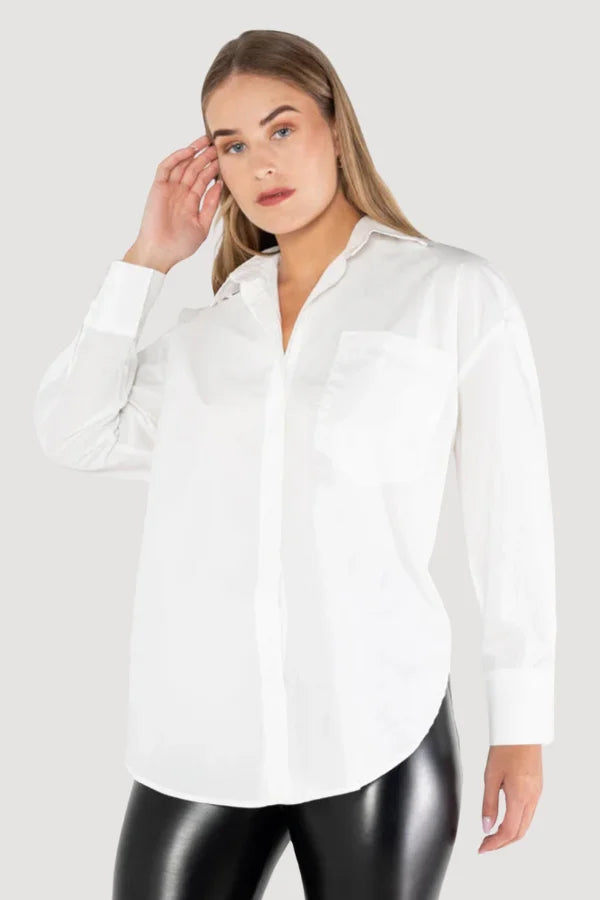 Cotton Poplin Shirt in the colour white