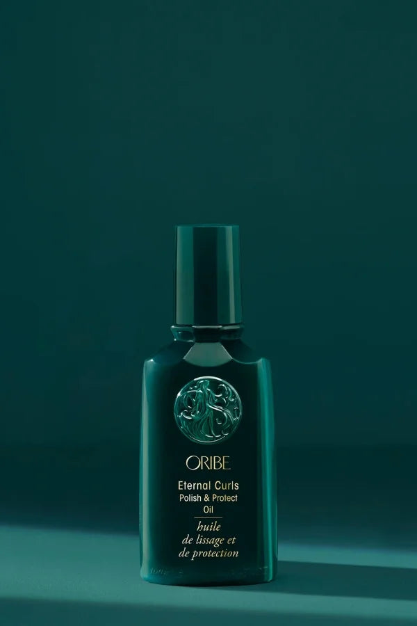 A standard 100 ml bottle of Eternal Curls Polish & Protect Oil