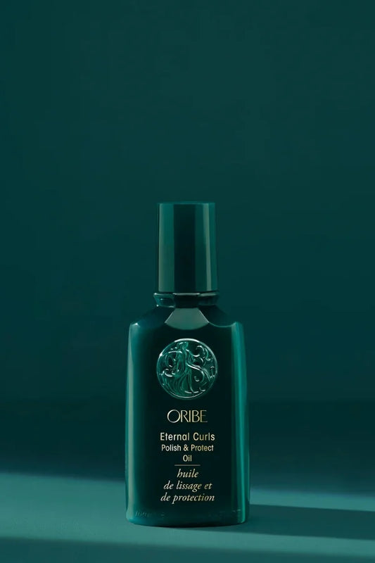 A standard 100 ml bottle of Eternal Curls Polish & Protect Oil