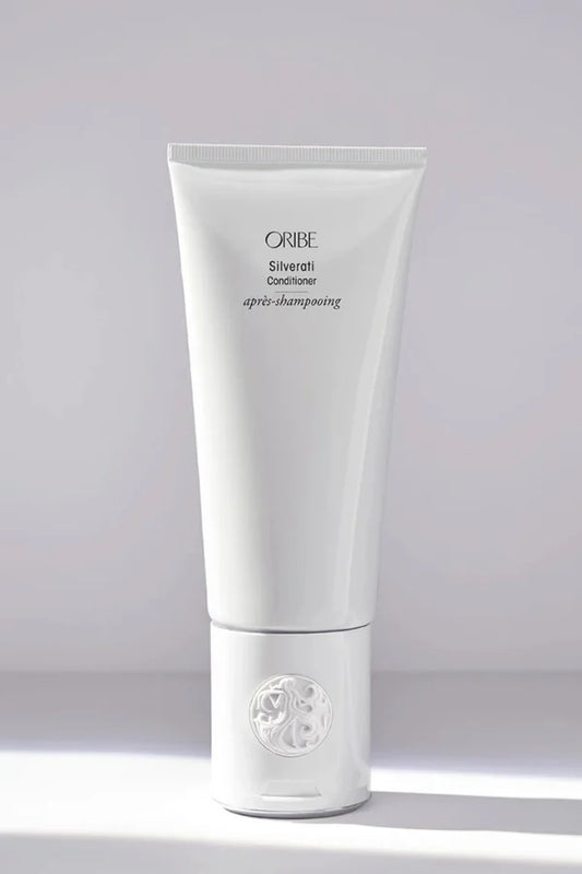 A standard 200 ml bottle of Oribe Silverati Conditioner