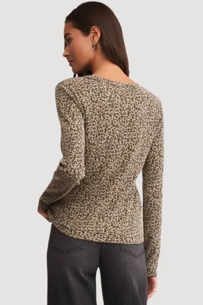 Z Supply Leopard Waffle Shirt