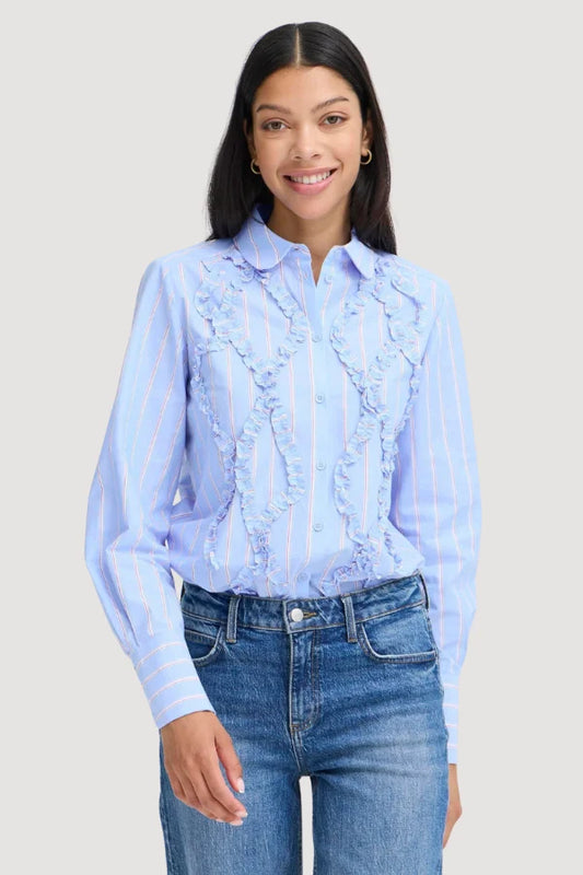 Regular fit b.young Blue Frill Blouse