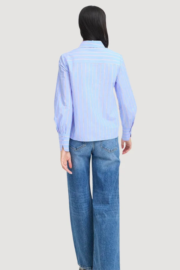 b.young Blue Frill Blouse