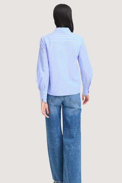 b.young Blue Frill Blouse