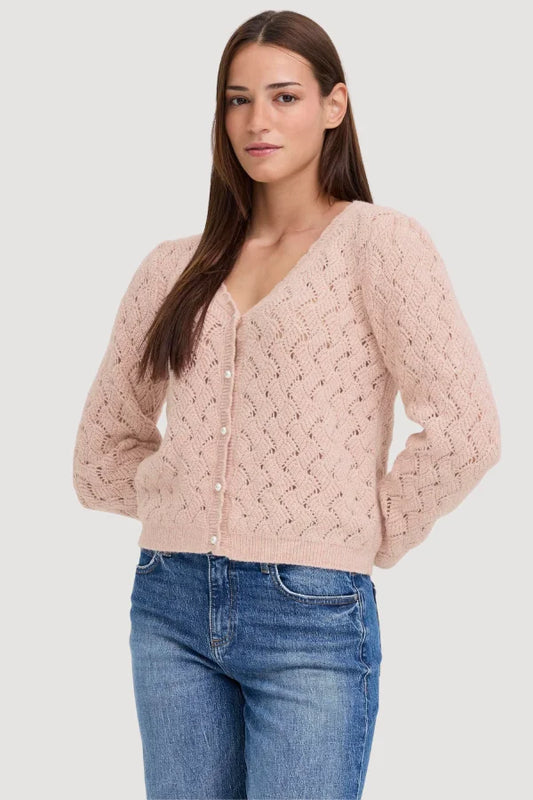Knitted b.young Cardigan in a soft pink colour