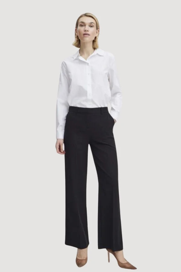 b.young Wide Leg Black Pants